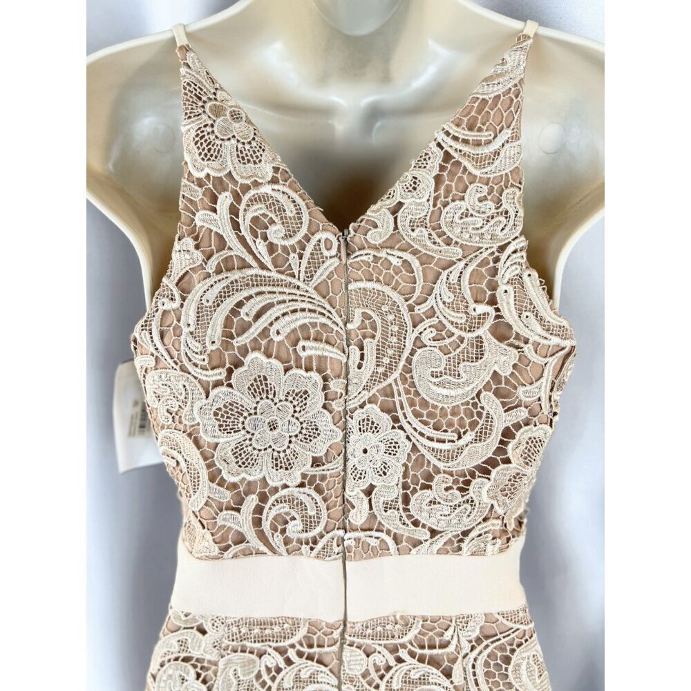 NWT Dress the Population Ava Nude Lace Dress $208 - Picture 9 of 15